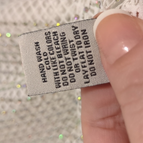 Orange Kiss long sleeve mesh sparkly rhinestone cover shirt - Picture 7 of 10